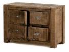 Chunky pine 1 door 2 drawer chest